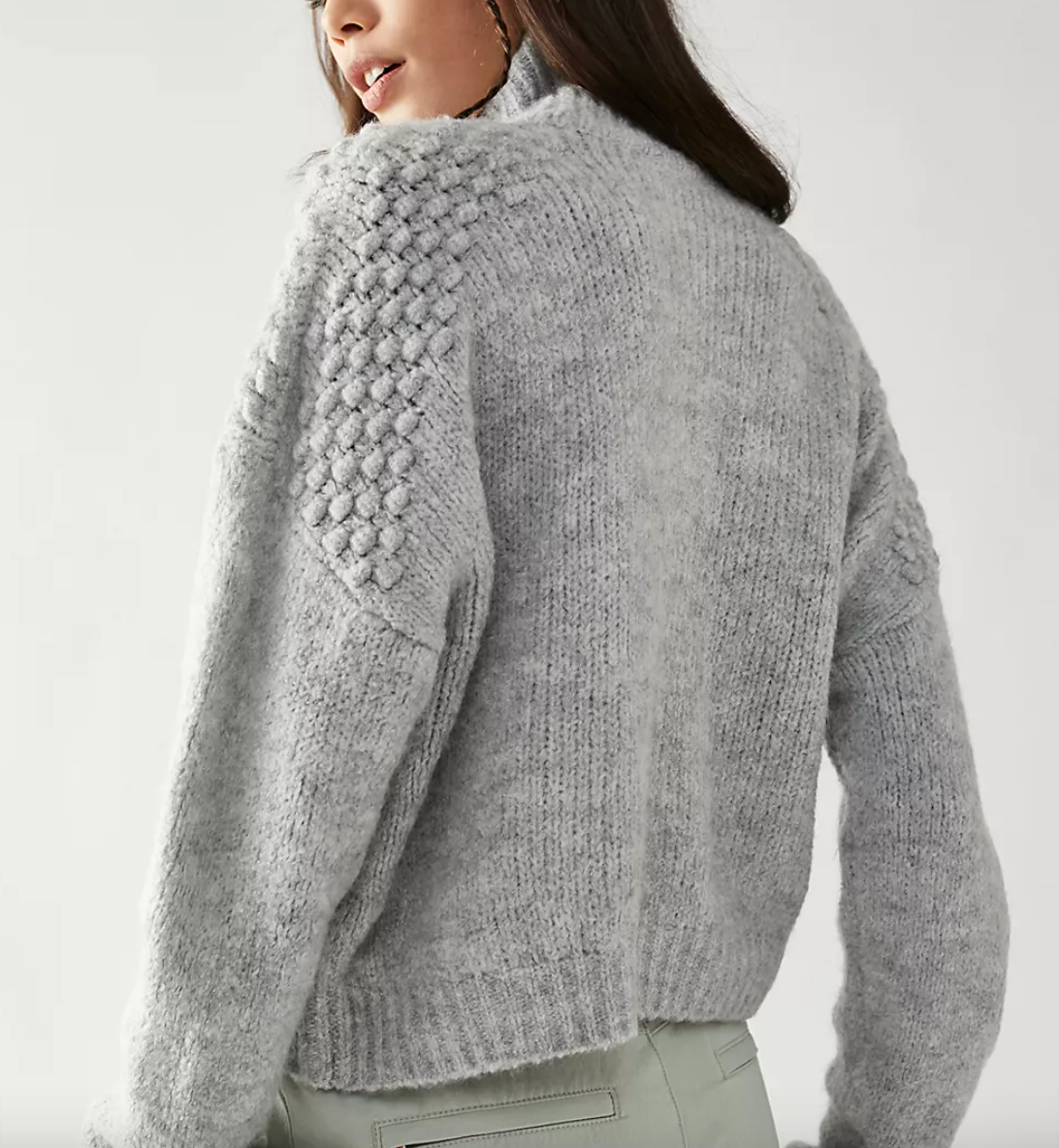 Free People Bradley Pullover in Light Grey Heather