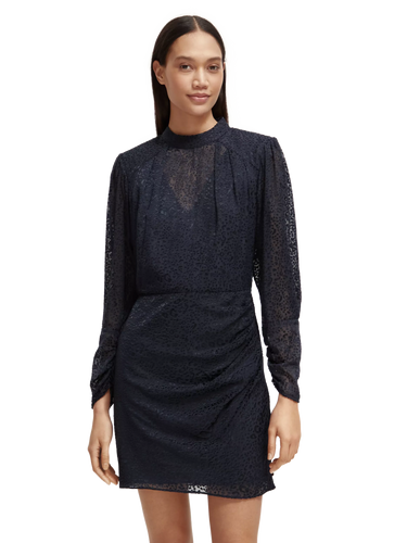 Scotch & Soda Mock Neck Mini Dress w/Open Back Detail in Night - FINAL SALE