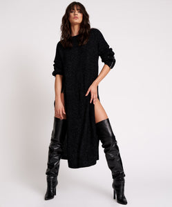 One Teaspoon Le Freak Metallic Zipped Knit Dress in Black - FINAL SALE