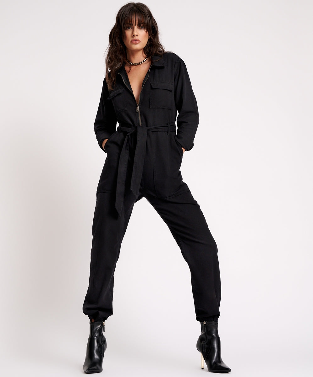 One Teaspoon Modern Reality Leather Claudia Jumpsuit in Black - FINAL –  Serge+ Jane