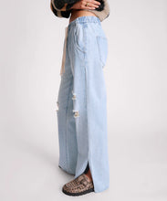 Load image into Gallery viewer, One Teaspoon Sportster Blue Roadhouse WIde Leg Drawstring Jeans