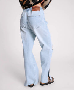 One Teaspoon Sportster Blue Roadhouse WIde Leg Drawstring Jeans