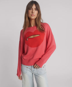 One Teaspoon Lips Of Love Zip Front Valentines Sweater