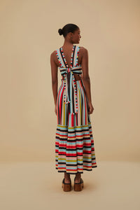 Farm Rio Color Stripes Sleeveless Maxi Dress - FINAL SALE