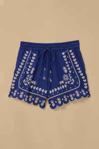 Farm Rio Navy Blue Embroidered Shorts - FINAL SALE