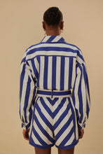 Load image into Gallery viewer, Farm Rio Blue and White Stripes Romper - FINAL SALE