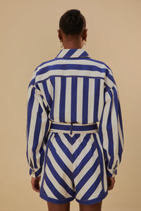 Farm Rio Blue and White Stripes Romper - FINAL SALE