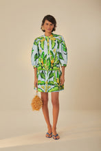 Load image into Gallery viewer, Farm Rio Blue Summer Foliage Scarf Mini Dress - FINAL SALE