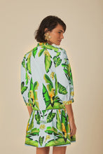 Load image into Gallery viewer, Farm Rio Blue Summer Foliage Scarf Mini Dress - FINAL SALE