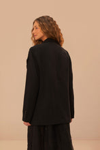 Load image into Gallery viewer, Farm Rio Black Flowered Blazer