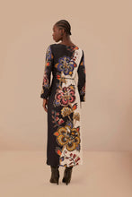 Load image into Gallery viewer, Farm Rio Black and White Maxi Floral Midi Dress