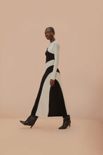 Load image into Gallery viewer, Farm Rio Black and White Cut-Out L/S Midi Dress