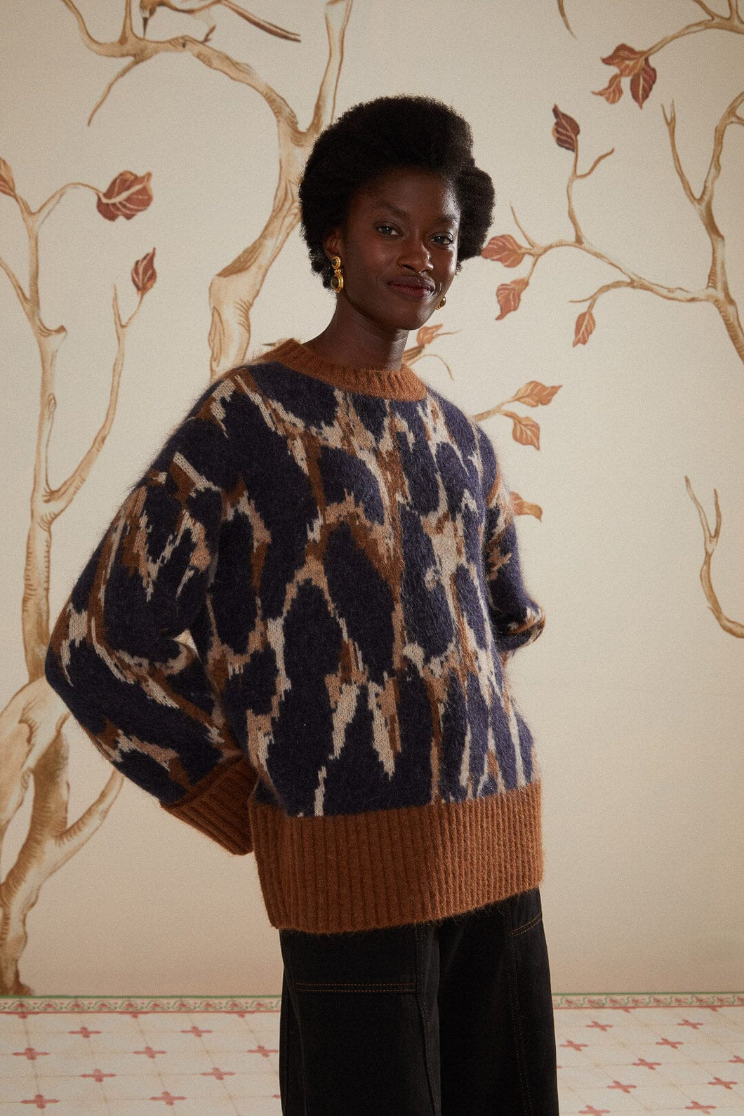 Farm Rio Leopard Print Knit Sweater