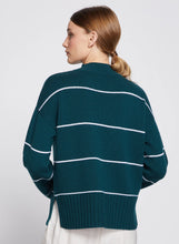 Load image into Gallery viewer, Stateside Striped Mock Neck Sweater in Evergreen