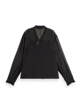 Load image into Gallery viewer, Scotch and Soda Top w/Neck Tie in Evening Black