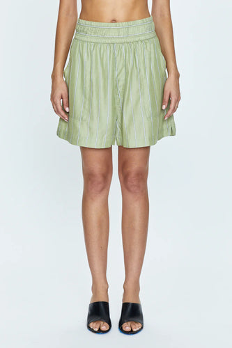 Pistola Annie Pull On Short in Sage Stripe - FINAL SALE