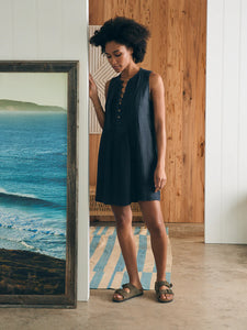 Faherty Isha Dress in Washed Black