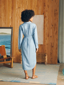 Faherty Tried and True Chambray Midi Shirtdress