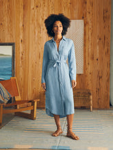 Load image into Gallery viewer, Faherty Tried and True Chambray Midi Shirtdress