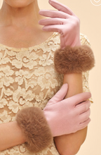 Load image into Gallery viewer, Powder Designs Betinna FF Cuff Gloves - Petal/Teddy