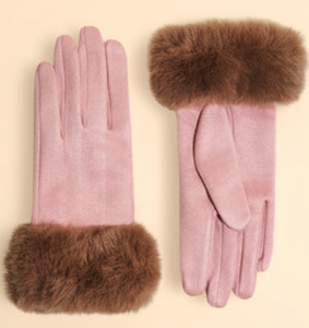 Powder Designs Betinna FF Cuff Gloves - Petal/Teddy