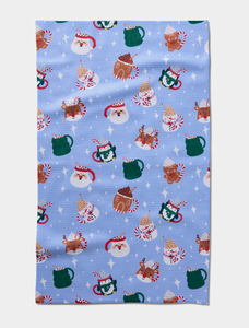 Geometry Christmas Mugs Tea Towel