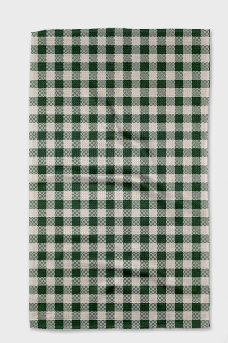 Geometry Christmas Gingham Tea Towel