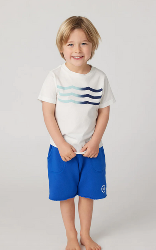 Sol Angeles Kids Ombre Waves Crew - White - FINAL SALE