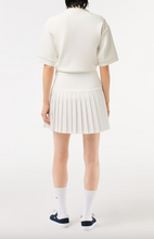 Load image into Gallery viewer, Lacoste Pleated Button Waist Skirt in White - FINAL SALE