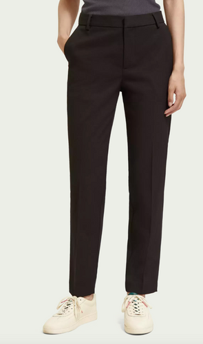 Scotch and Soda Lowry Mid-rise Slim Fit Trousers in Black