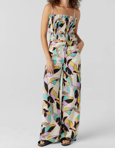 Sol Angeles Kate Linen Pant in Cassie Floral