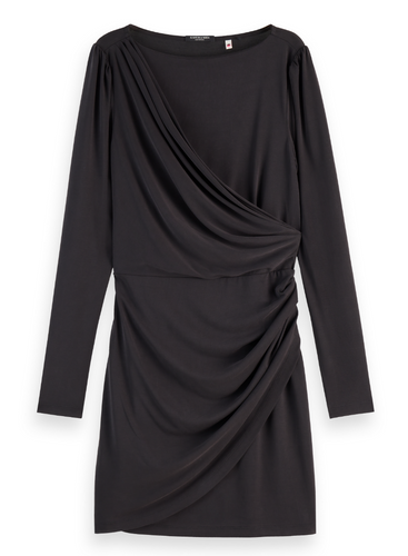 Scotch and Soda Draped L/S Dress in Black