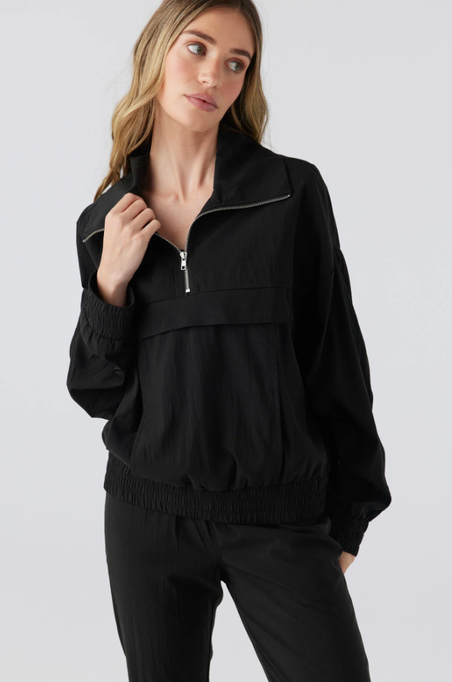 Sol Angeles Mia Half Zip Jacket in Black