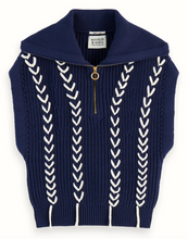 Load image into Gallery viewer, Scotch and Soda Lace Detail Half Zip Collared Vest