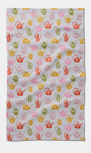 Geometry Retro Watering Cans Tea Towel