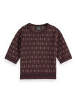 Scotch and Soda Jacquard Knit S/S Pullover in DK Bordeaux