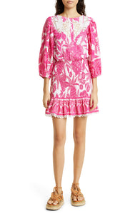 Farm Rio Tropical Woodcut Mini Dress - FINAL SALE