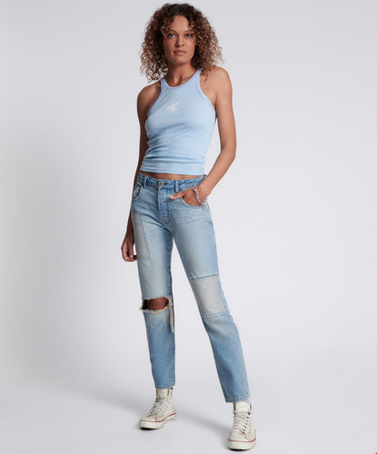 One Teaspoon Jailbird Truckers Mid-Rise Straight Jeans in Federal - FINAL SALE