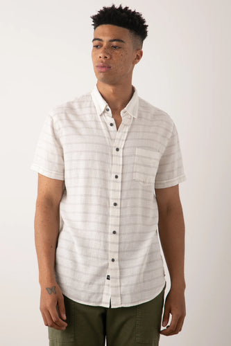 Rails Carson Shirt in Dumont Stripe Linen Steel - FINAL SALE