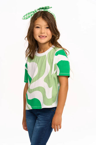 Chaser Kids Wavy Stripe Green Devon Tee - FINAL SALE