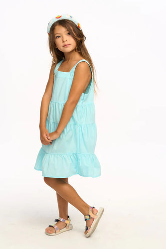 Chaser Kids Nova Cotton Poplin Tank Dress - Clear Blue - FINAL SALE