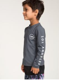 Sol Angeles Kids Waves L/S Rashguard Carbon - FINAL SALE