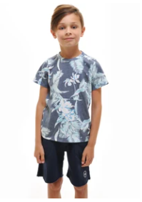 Sol Angeles Kids Aqua Floral Crew - FINAL SALE