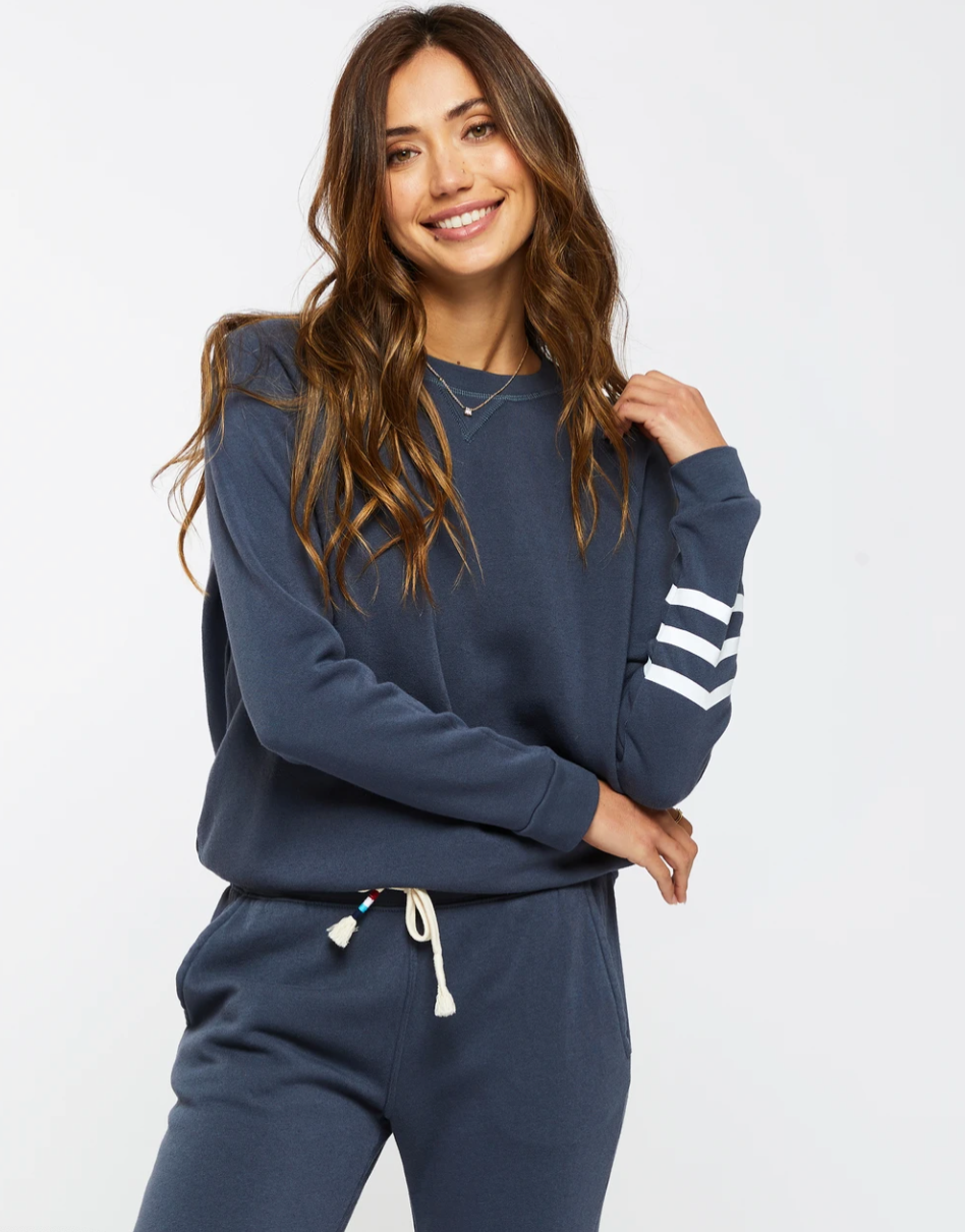 Sol Angeles Waves Pullover in Marine - FINAL SALE