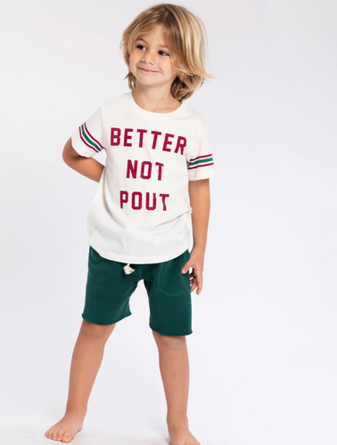 Sol Angeles Kids Better Not Pout Tee in Dirty White - FINAL SALE