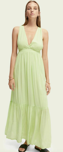 Scotch and Soda Maxi Dress w/Open back in Lime Green - FINAL SALE