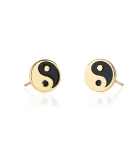 Kris Nations Yin Yang Enamel Stud Earrings