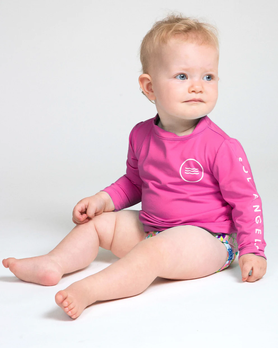 Sol Angeles Baby Waves L/S Rashguard in Pink - FINAL SALE