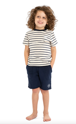 Sol Angeles Kids Nautical Stripe Crew in Natural - FINAL SALE