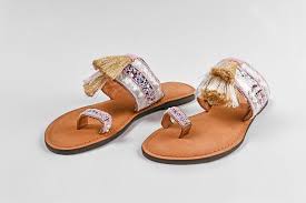 America & Beyond Golden Oak Beaded Sandal - FINAL SALE